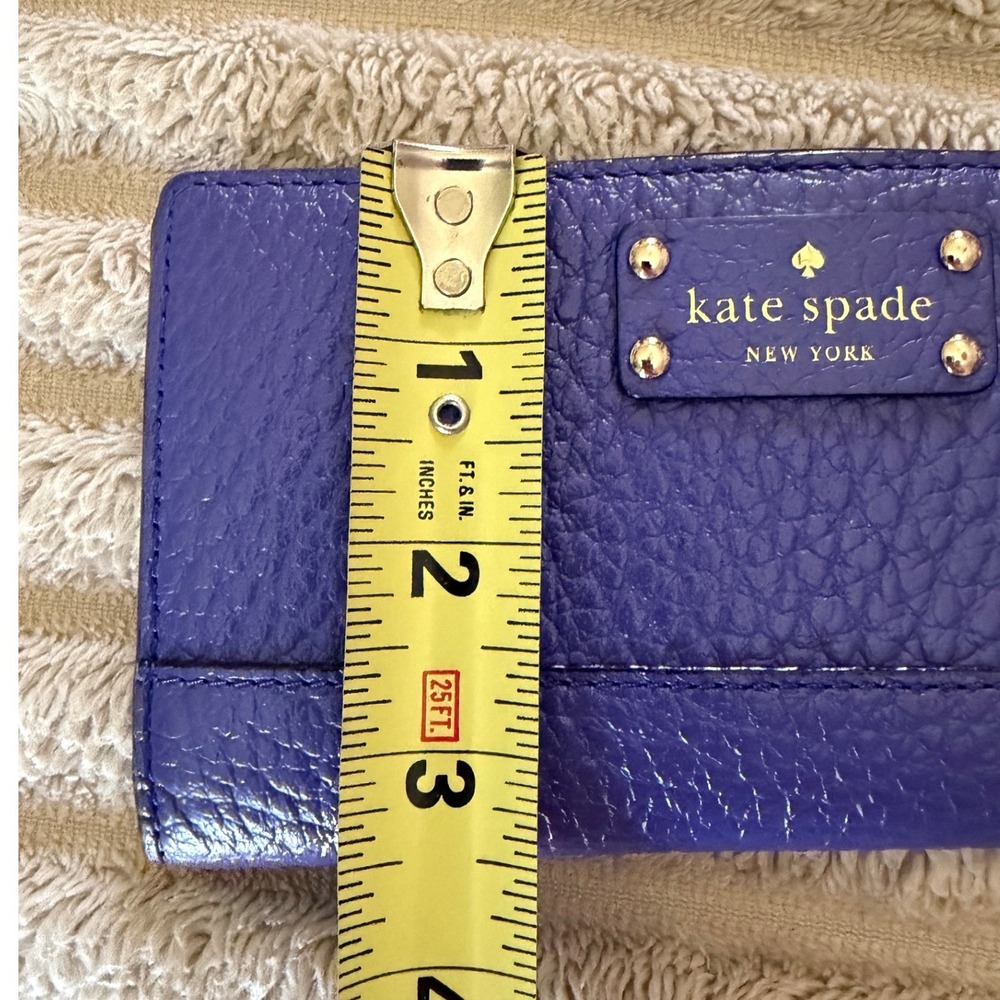 kate spade purple pebbled leather continental wallet with gold hardware - Picture 13 of 13